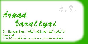 arpad varallyai business card